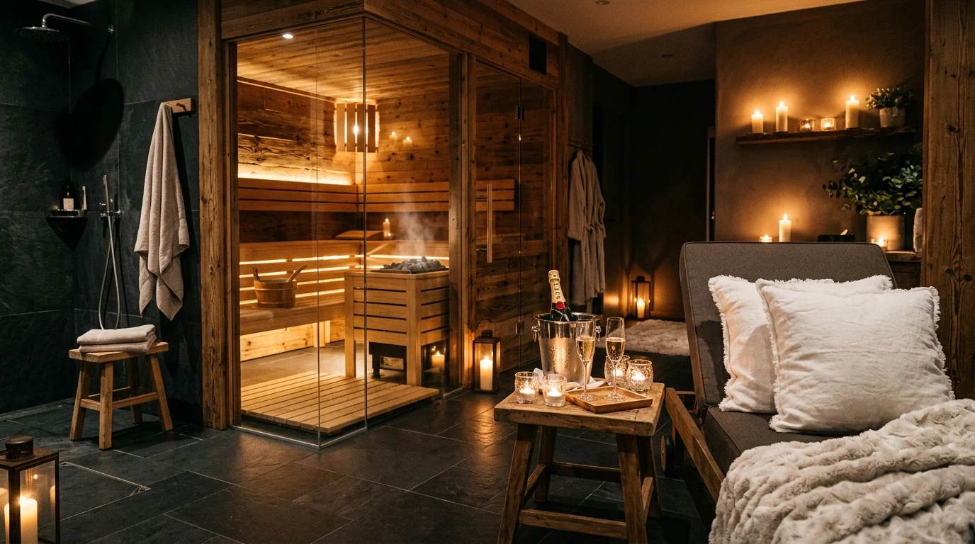 Romantické privátní wellness studio se saunou, svíčkami a šampaňským v Jihlavě